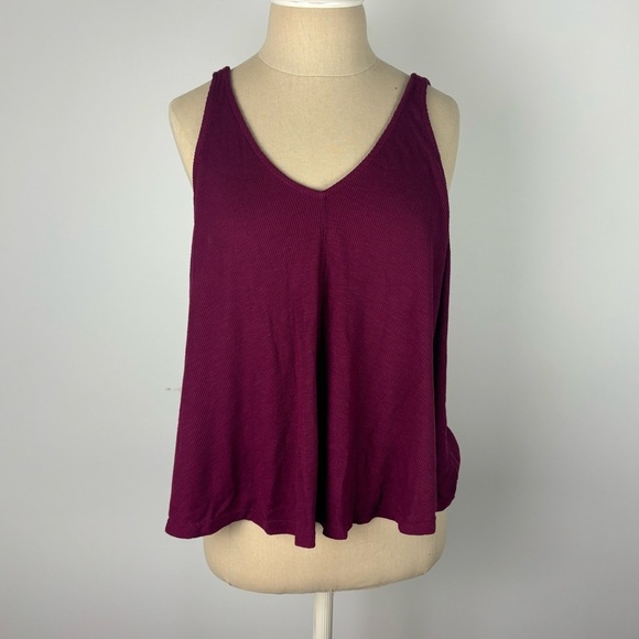 Intimately Free Swing Tank Top Maroon Ribbed S - Picture 1 of 3